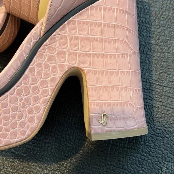 Jimmy Choo Aimee 125 pink blush wedges size 36.5/ 6.5 - Picture 9 of 9